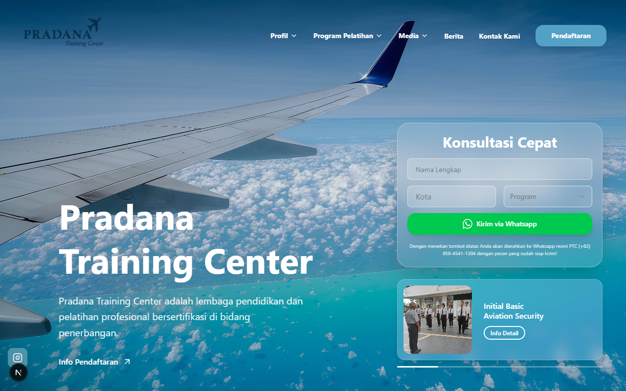 Platform web company profile modern arsitektur Next.js 16 super cepat.