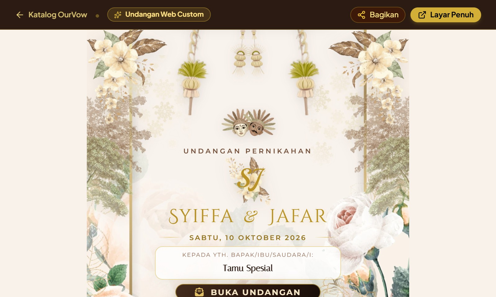 Undangan Web Custom & Video Videotron Panggung